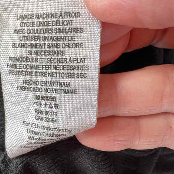 Free People Gathered Ruched Long Sleeve Scoop Neck Tunic Casual Top Black XS - Picture 7 of 7